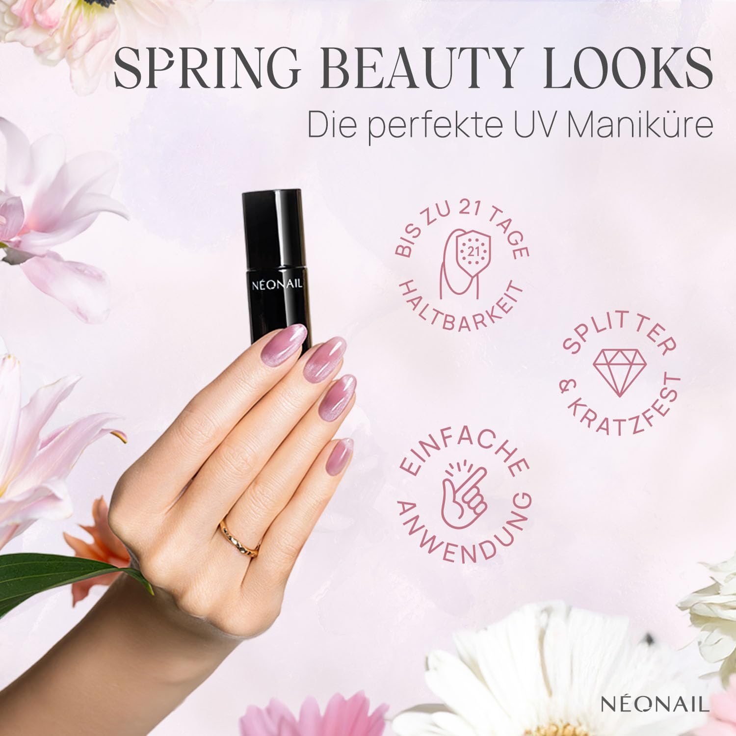 NÉONAIL UV Nagellack 7,2 ml - Pfirsich - Apricot Blossom - NÉONAIL Farben - UV Lack - Gel Nägel - Nageldesign - 5