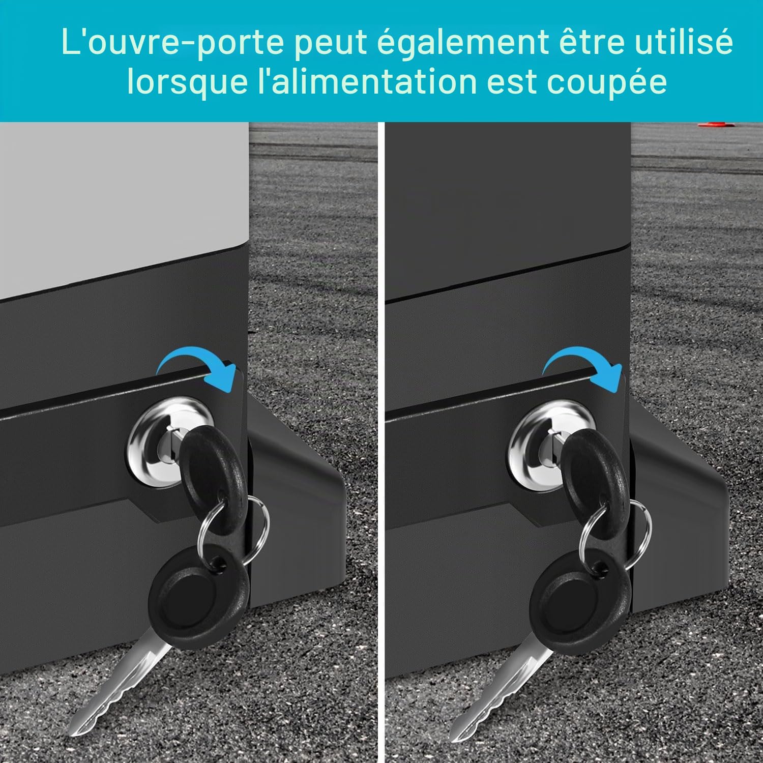 370W Moteur de portail battant Automatique Moteur de portail coulissant 12M ouvre-porte de garage jusqu'à 800 kg, portée de la télécommande 50M, avec 2 télécommandes