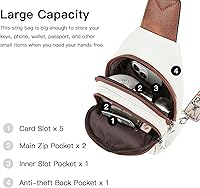 Vista 59 de Telena Bolso bandolera para mujer, bolso cruzado para mujer, cangurera de cuero vegano con correa ajustable