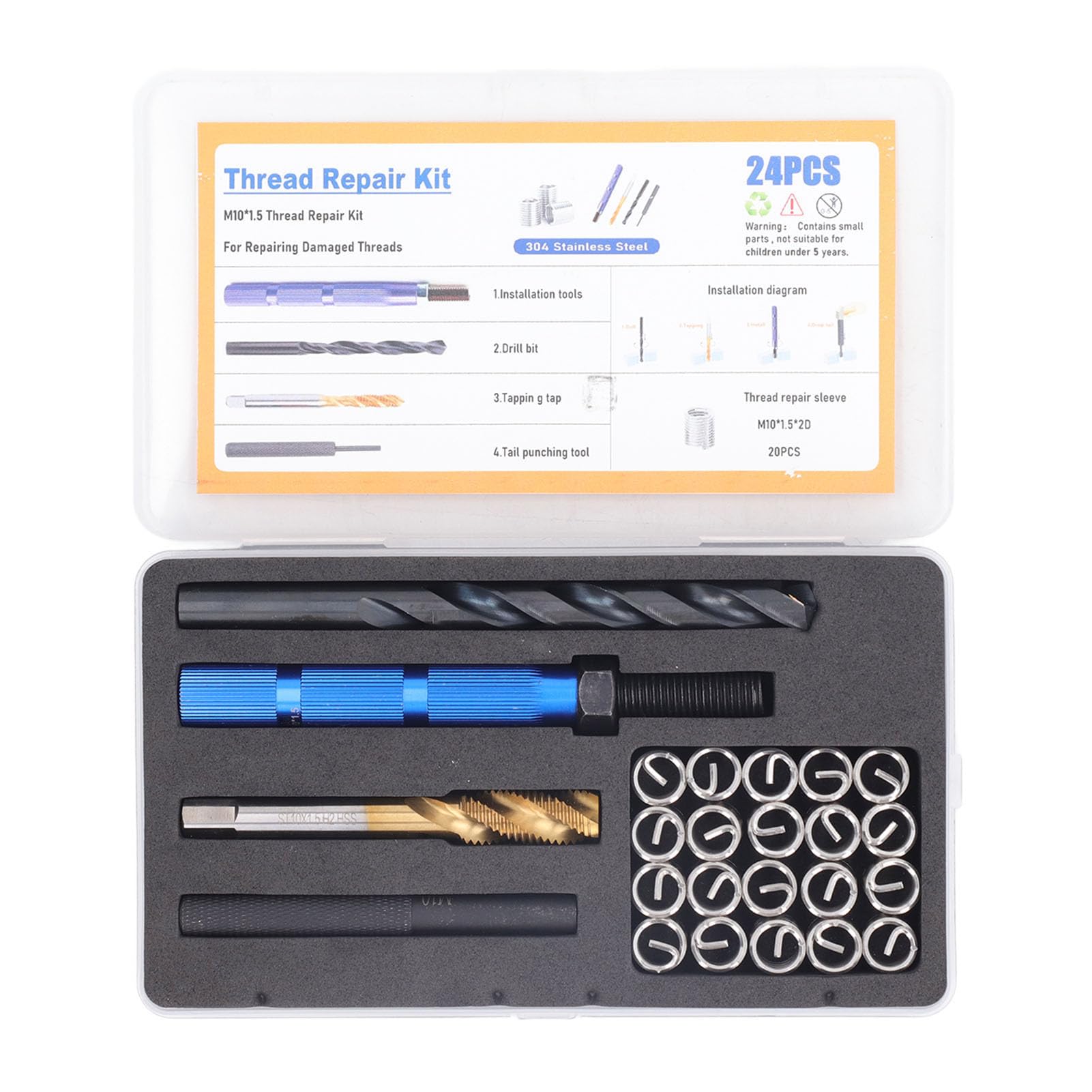 Kit di Riparazione del Thread metrico Strong Insert Connection Kit di Manutenzione per la Meccanica