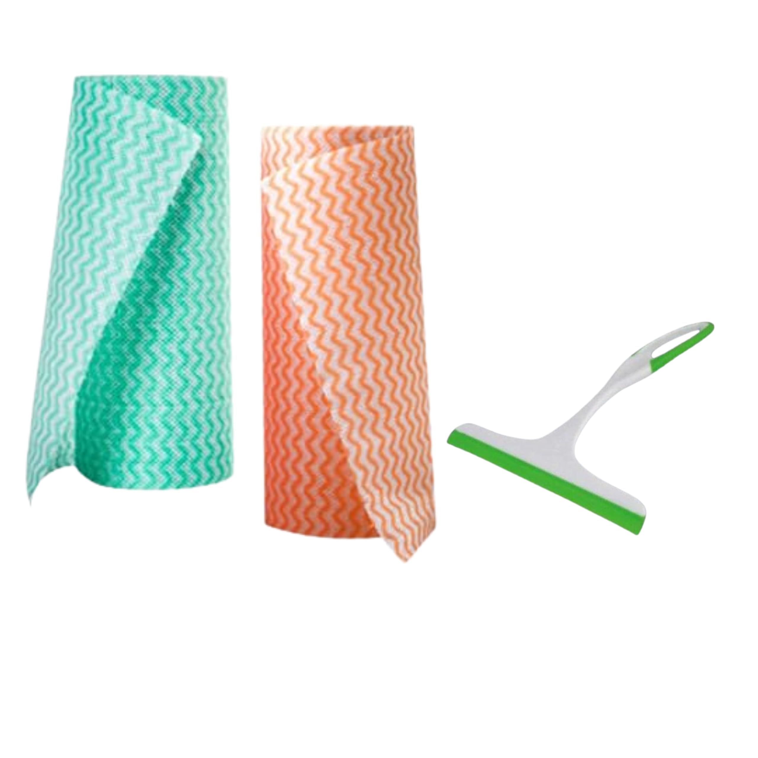 Zigzag Pattern Kitchen Paper Rolls with Free Silicone Wiper – Absorbent, Durable & Multipurpose Cleaning Rolls in Multicolor (Pack of 2)-image-10