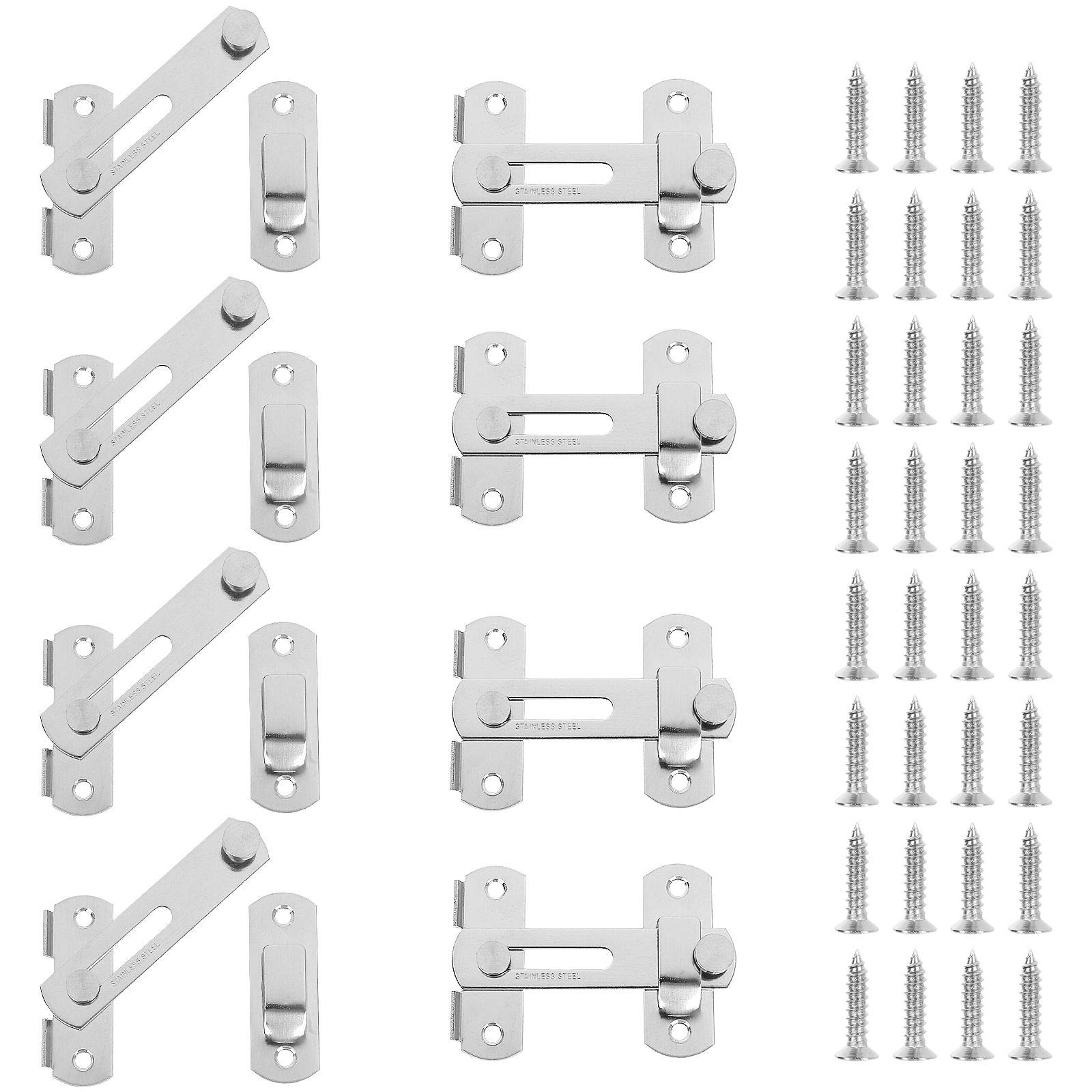 Buy Abuff 8 Pack Flip Latch Gate Latches, Stainless Steel Sliding Barn