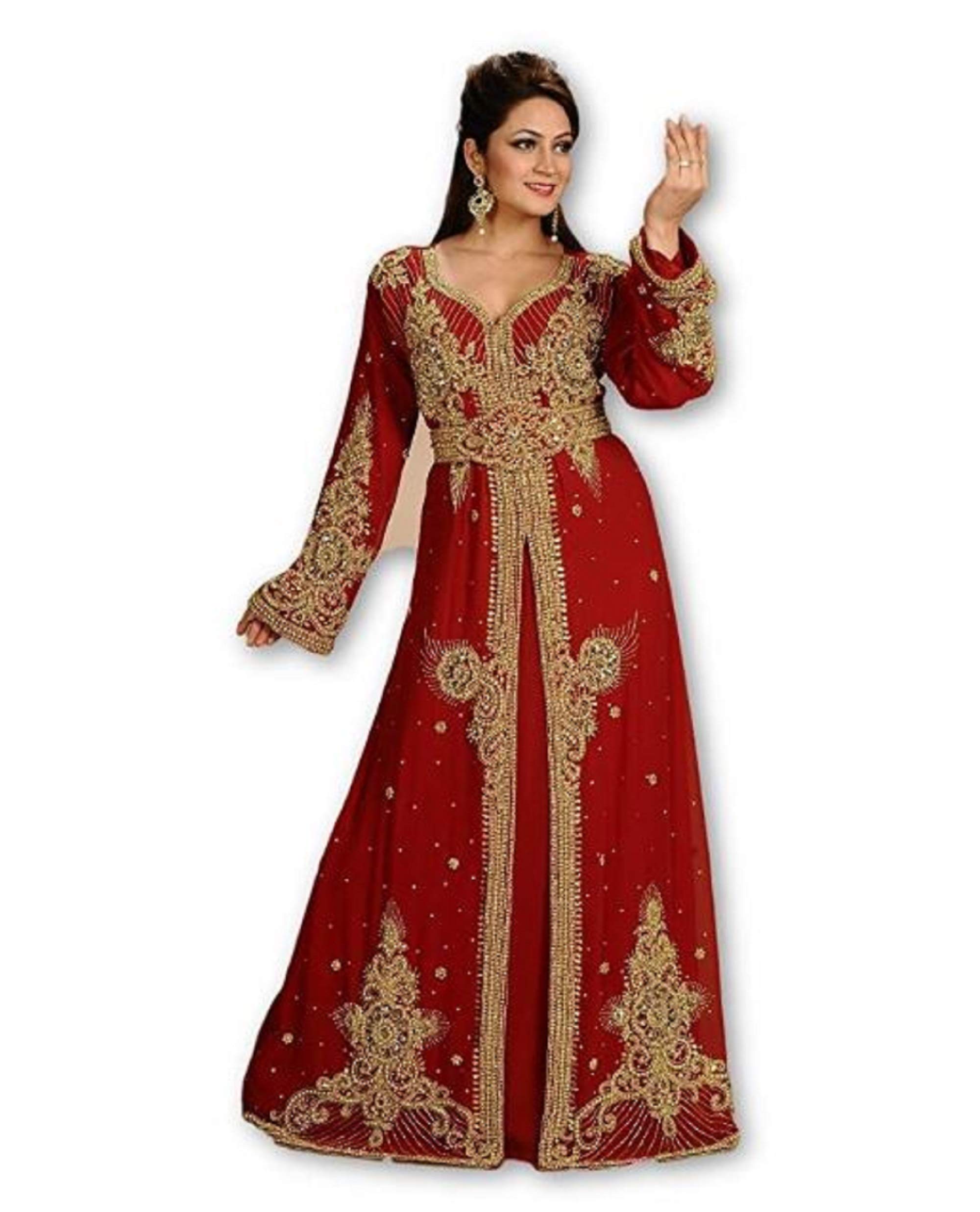 MEHREEN CREATION Dubai Kaftan Modern KHALEEJI TAKSHITA Dress for Women Gown 6144A