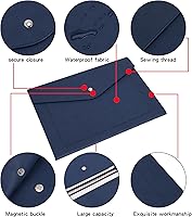 Vista 6 de Wason Archivador expandible A4 de PU cuero sobrecarta con bolsillos grandes para papel, facturas, artículos de papelería, tableta y PC, para Azul