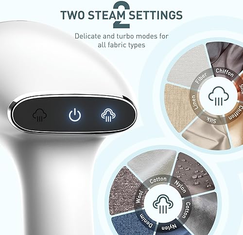 Vista 3 de Steamer for Clothes,1500W 30s Quick Heat Portable Handheld Clothes Steamer,Fabric Wrinkles Remover Garment Steamer with Smart LCD,2 in 1 Clothing