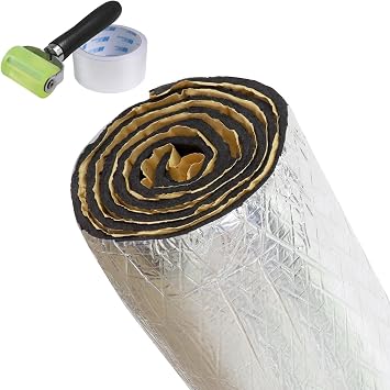 Thermal Sound Deadening Heat Shield Insulation Mat-Car Engine Bays,Firewall Noise Reduce 3/8" Stronger Foam Vibration Proof Pad with Roller,Tapes 132"x39"