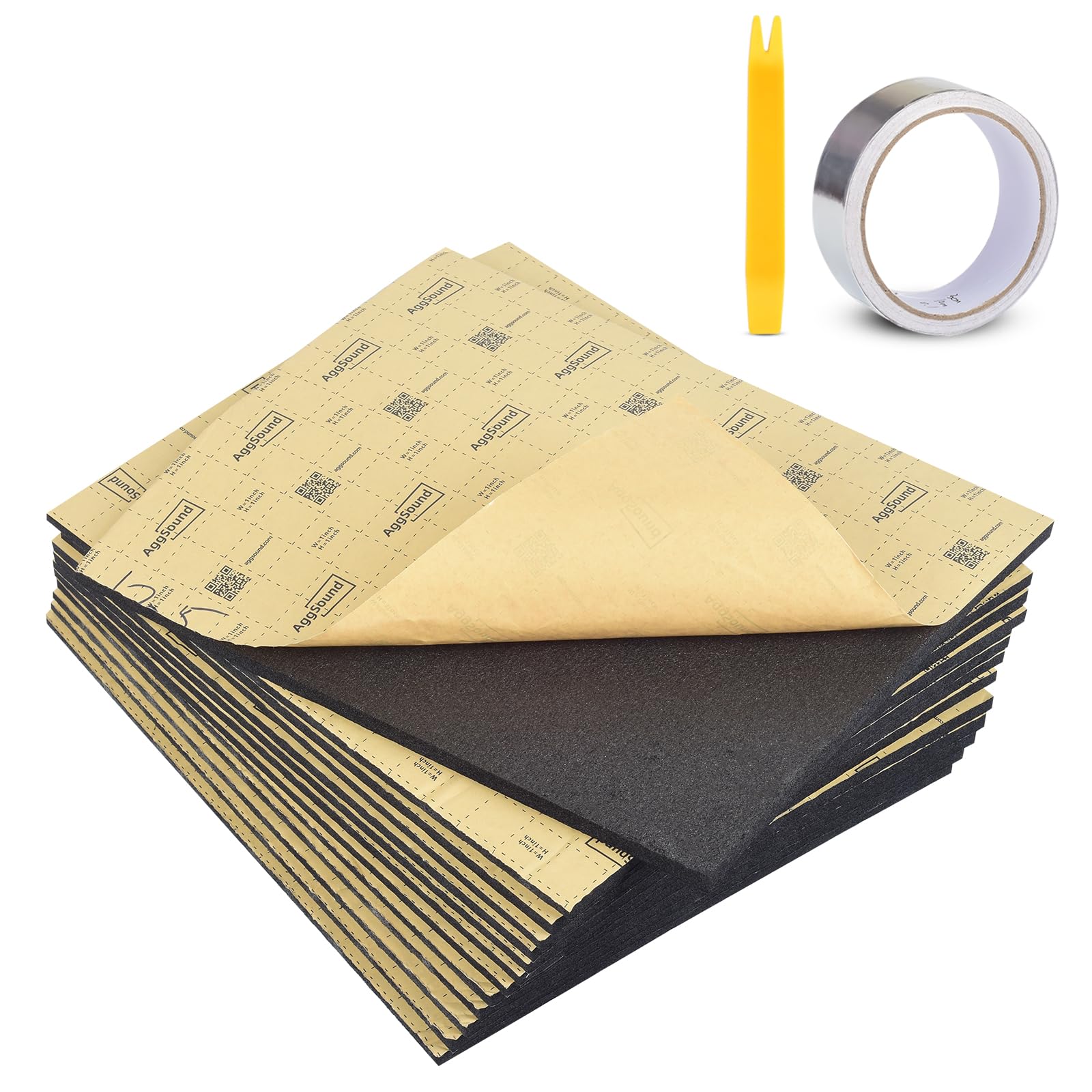 AggSound394mil 24sqft Thickened Sound Deadener for Cars - Auto Sound Deadening - Closed Cell Foam Noise Deadening Material - Heat Hood Shield Insulation Dampening Mat