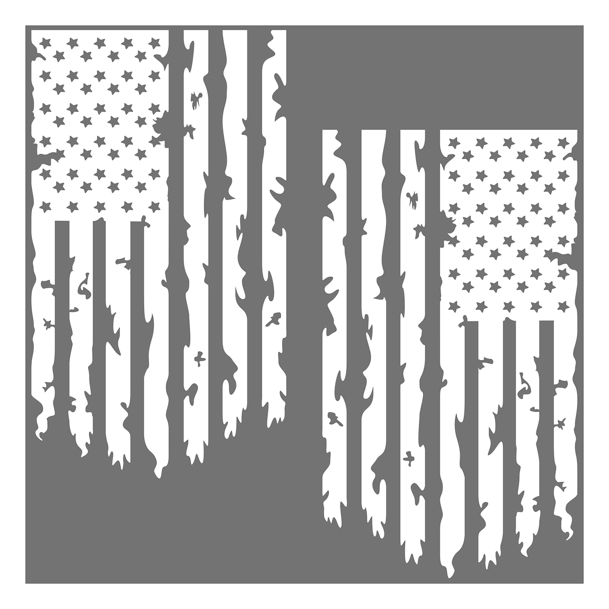 Distressed American USA US Flag Truck Tailgate Vinyl Decal - 2 Pack - Compatible with Most Pickup Trucks EUA Flag - Graphic Car, Tailgate Stickers (10" x 18") (Matte White)