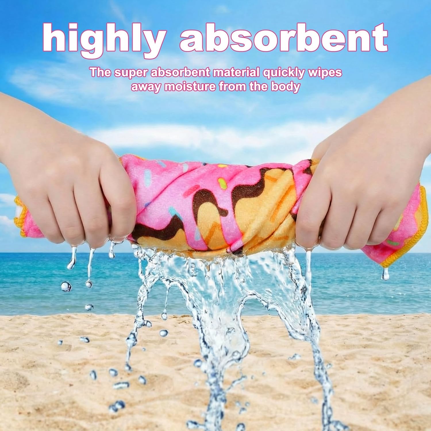 SmoothNovelty Set of 4 Ice Cream Drip Baseball Beach Towels, 30x60 Inch Soft Microfiber Quick Dry Sports Cooling Towels Baseball Team Gifts for Players Swim Pool Beach Yoga Gym Accessories (Pink) image 3