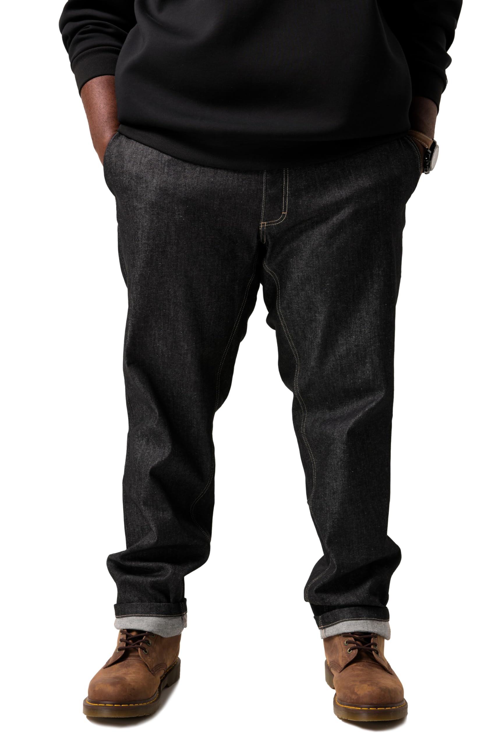 STHUGE Jeans, Raw Denim, 5-Pocket, Tapered Loose Fit 842403