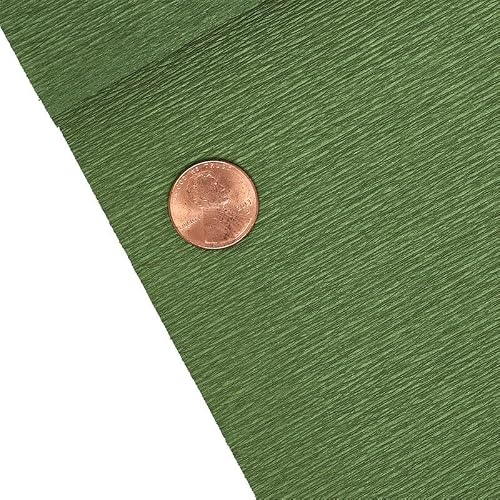 Paper Mart Italian Crepe Paper Roll, Fine 60 GSM 19.5 x 98 Inches Crepe Paper, Moss 265 Green, Cartotecnica Rossi Crepe Paper for Crafting