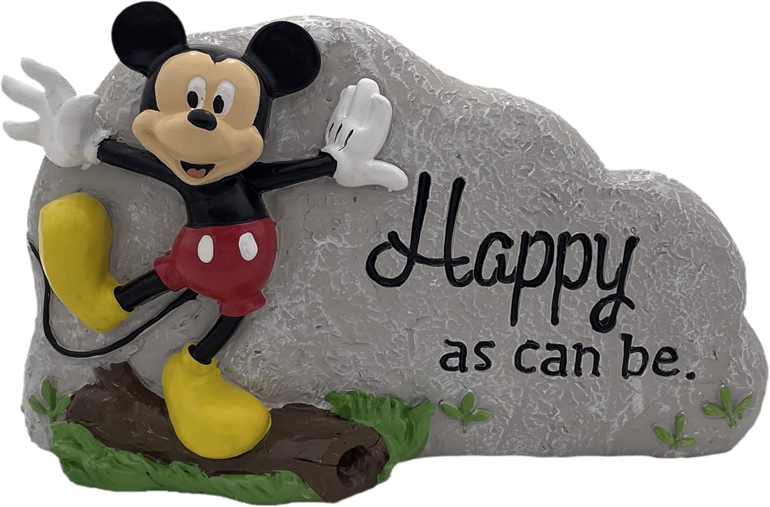 Disney Mickey Mouse Happy as can be Everyday Outdoor Garden Rock 5, inches Tall, Officially Licensed Disney Product