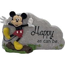 Disney Mickey Mouse Happy as can be Everyday Outdoor Garden Rock 5, inches Tall, Officially Licensed Disney Product