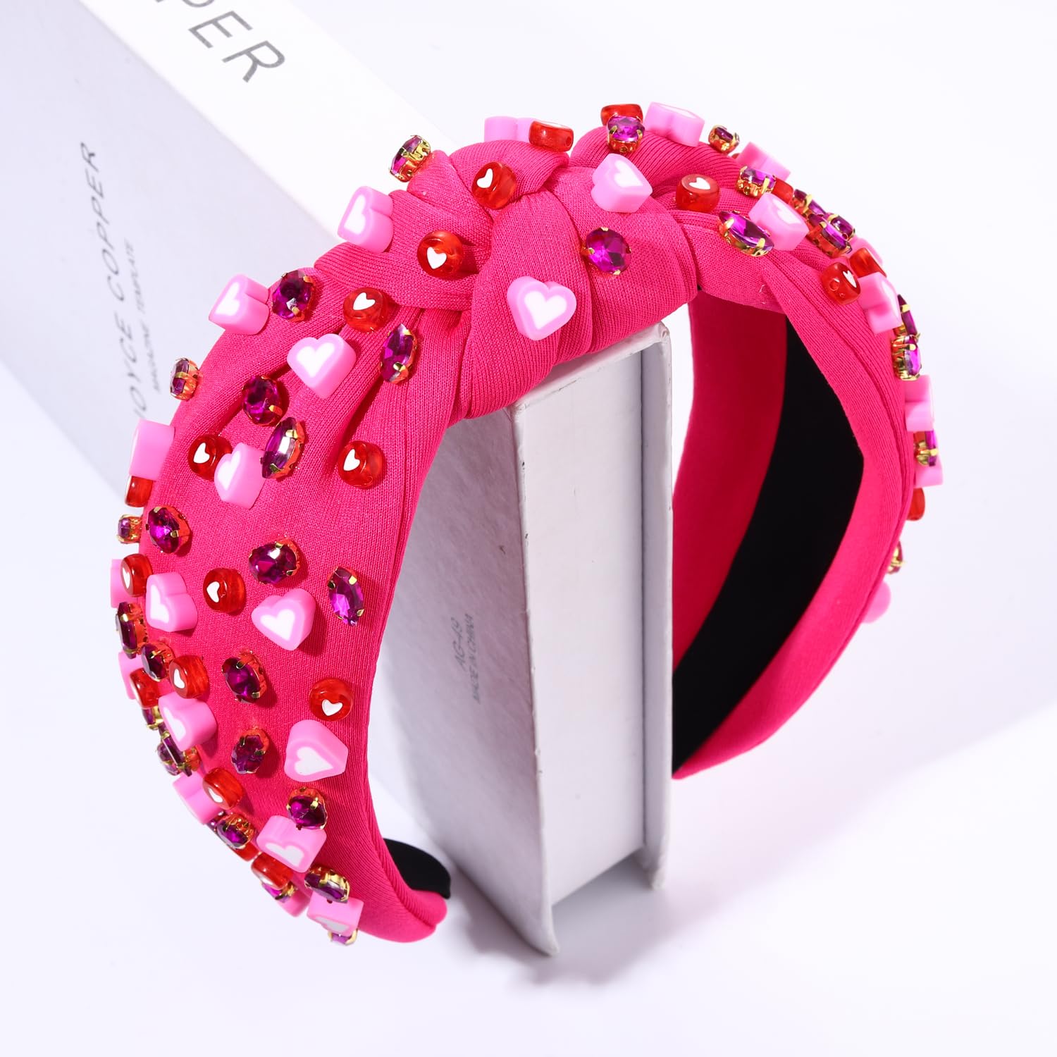 Amazon.com : Knotted Headband for Women Love Heart Crystal  display picture 1