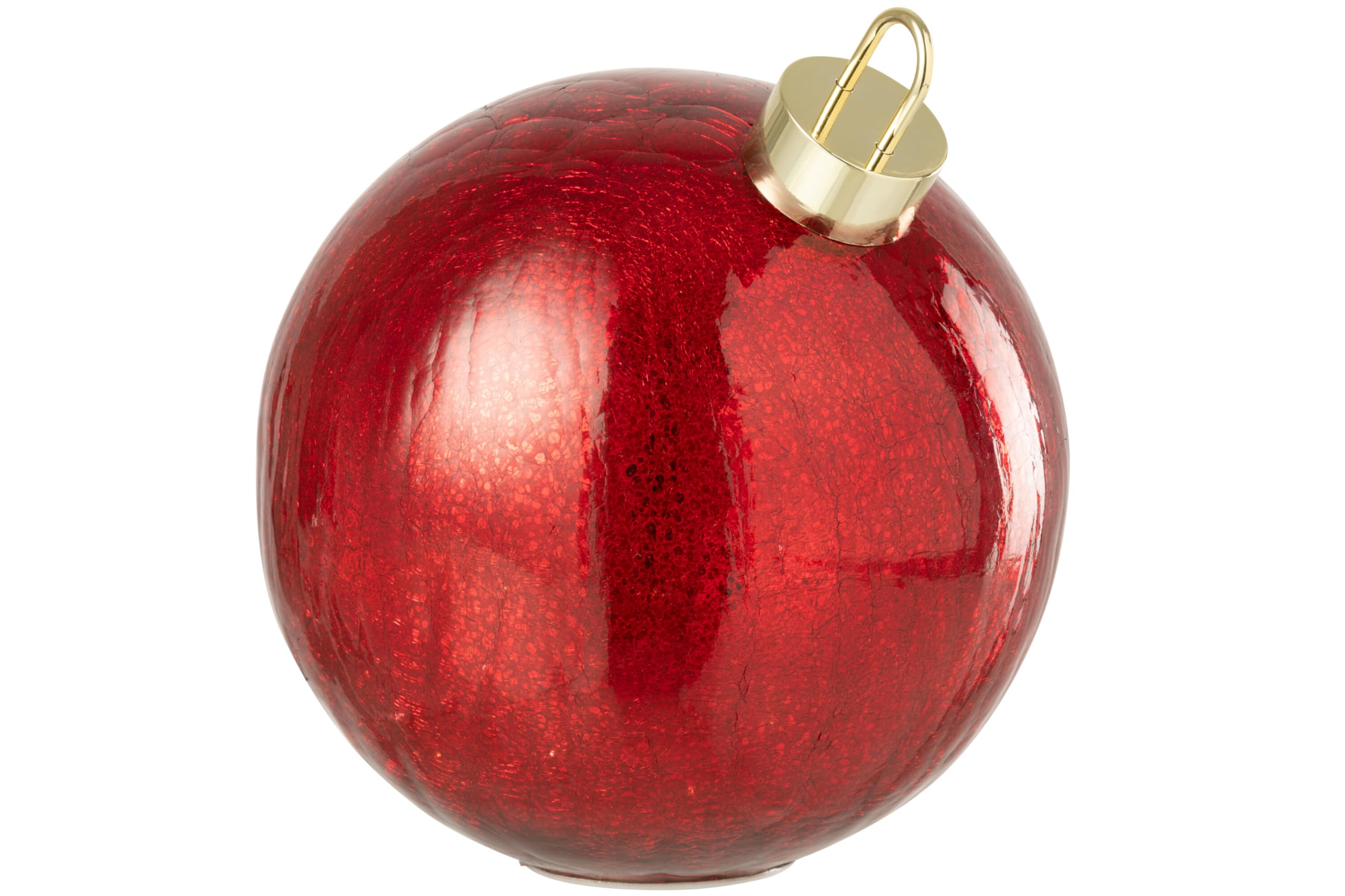 Boule de Noël rouge en verre avec LED J-Line de grande taille