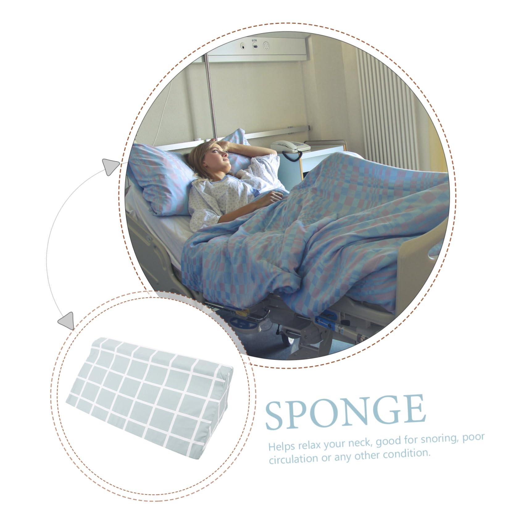 Almohadilla de Cuña para Paciente Espuma de Alta Densidad, Soporte Corporal Multifuncional para Dormir en Casa, Cojín Ergonómico para Ancianos y Pacientes