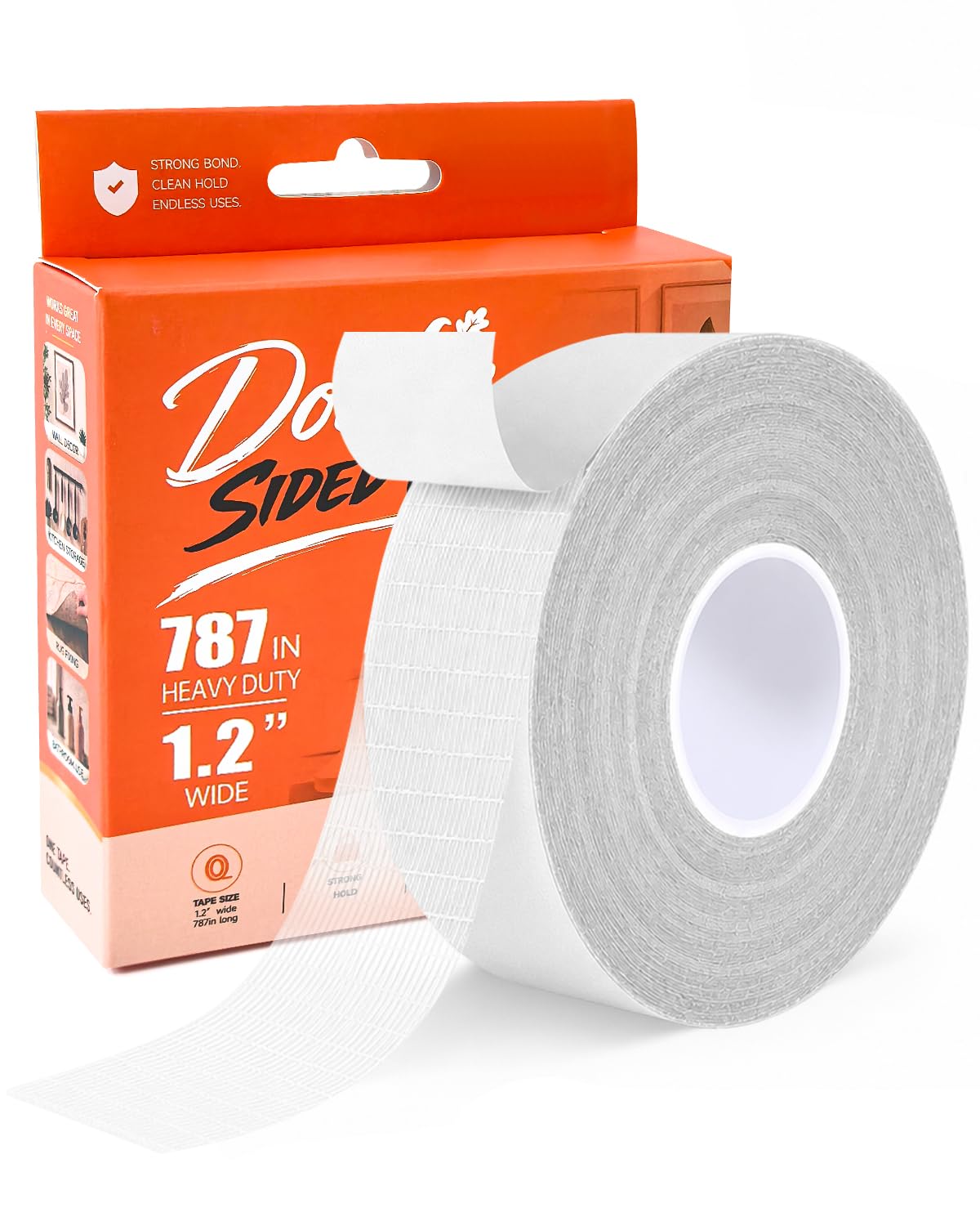 CRNOTL White Grid Heavy Duty Double Sided Tape 30mm x 20m