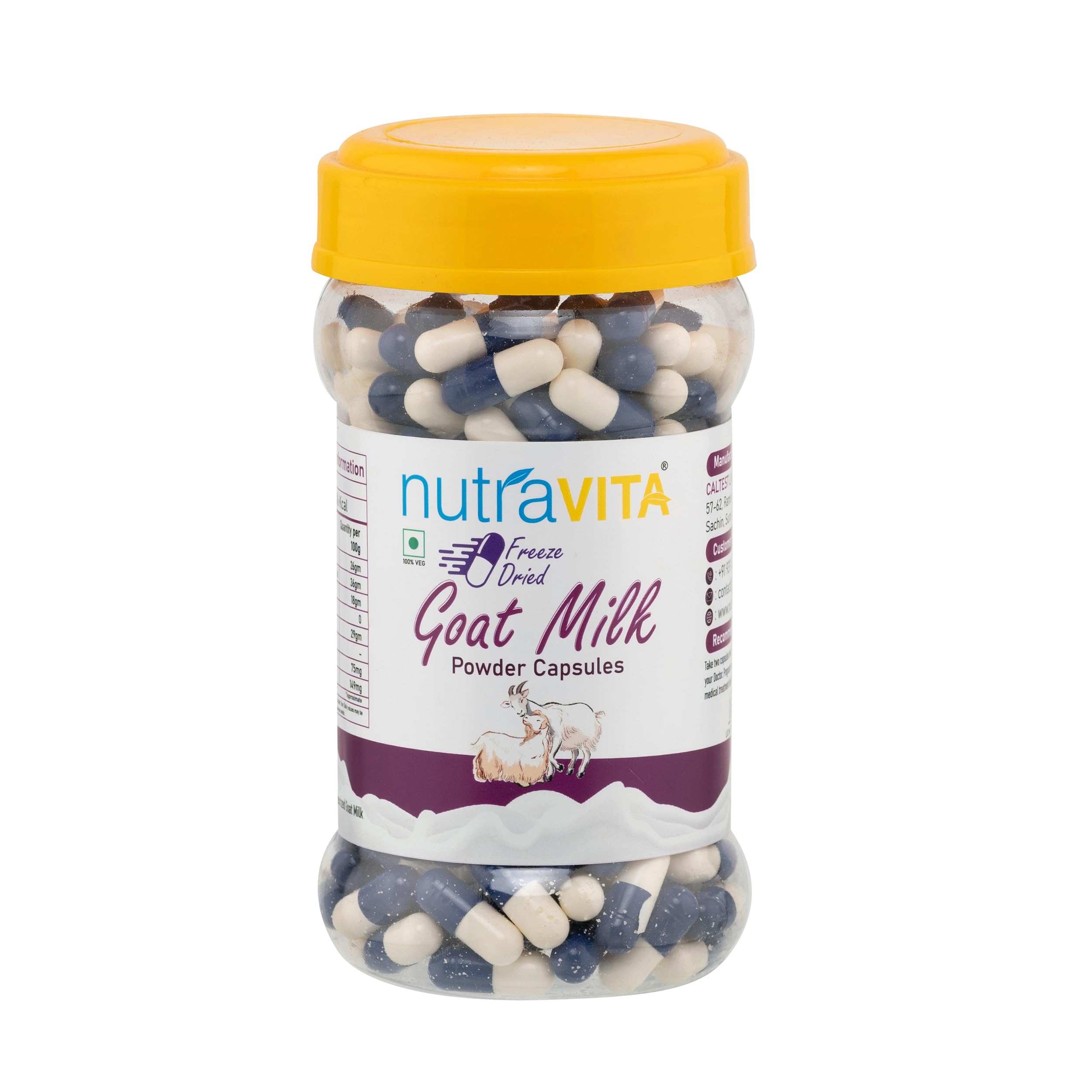 Nutra Vita Freeze Dried Goat Milk Powder Capsule | 250 Capsules |