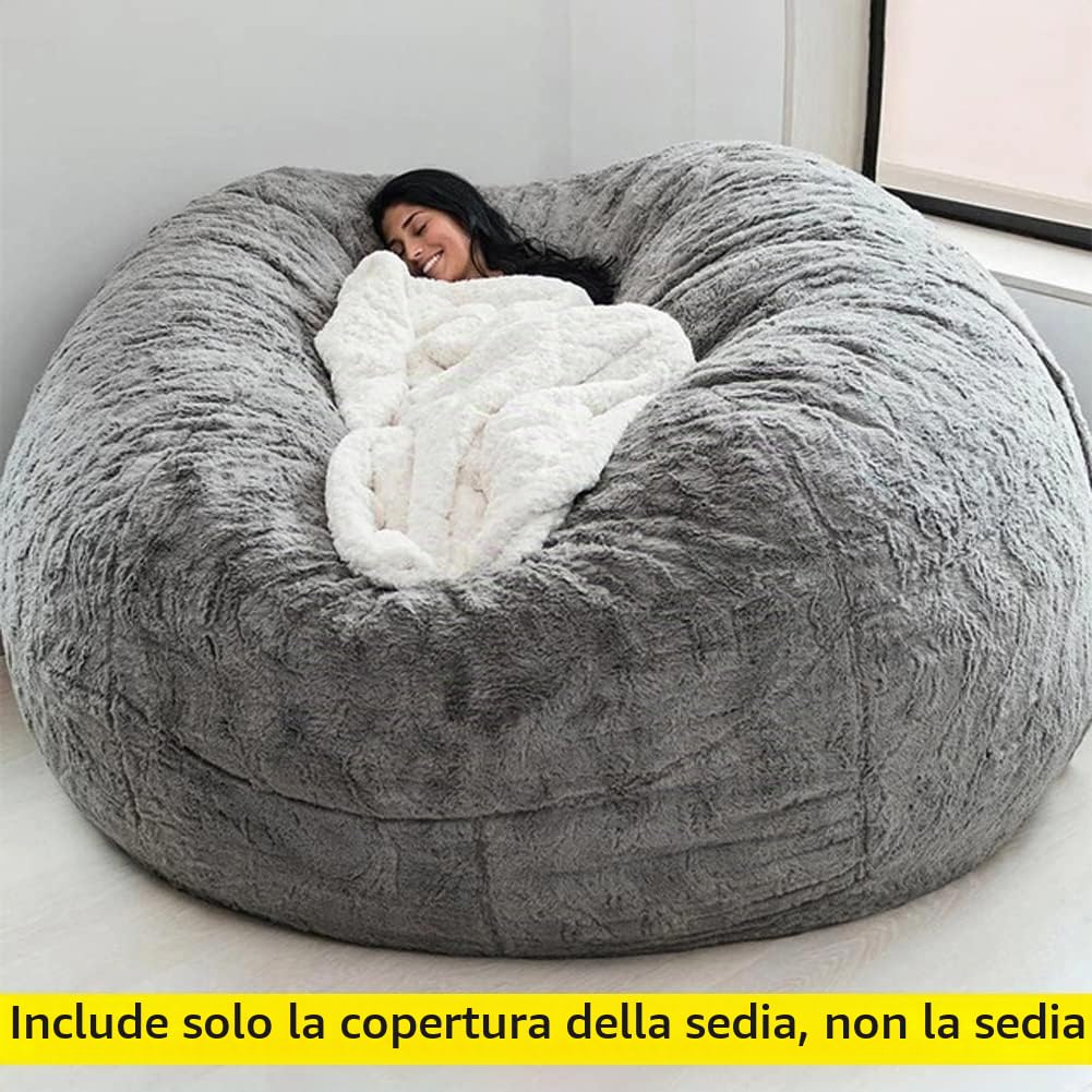 Copertura Poltrona Bean Bag, Casa Spugna Letto Pouf, Grande Divano Rotondo Morbido, Fodere Senza Imbottitura