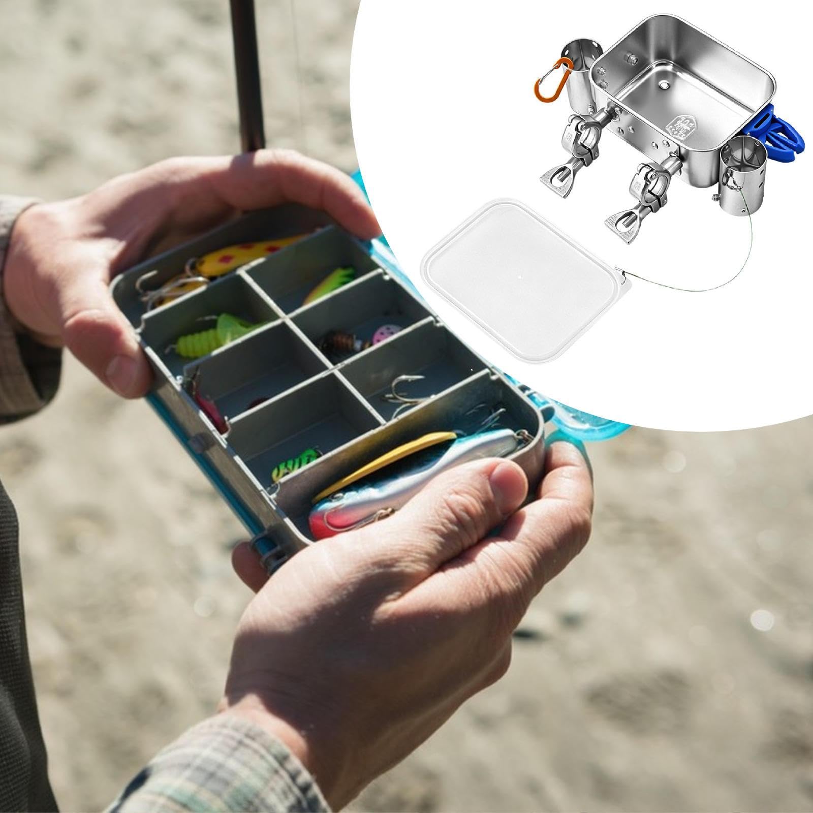 Scatola per Esche per Pescatori in Barca: Facile Installazione, Grande capacità, Contenitore per Esche in Acciaio Inossidabile.