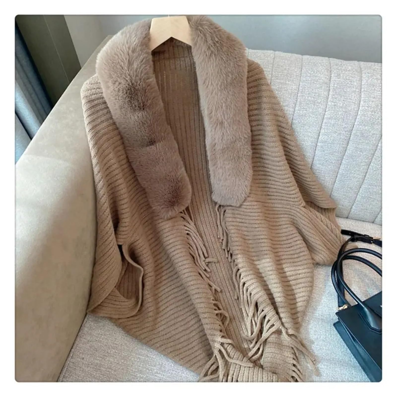 Poncho in Maglia da Donna Scialle Caldo Invernale Lavorato a Maglia Spesso da Donna, Scialle Largo for Abiti Sera, Matrimonio