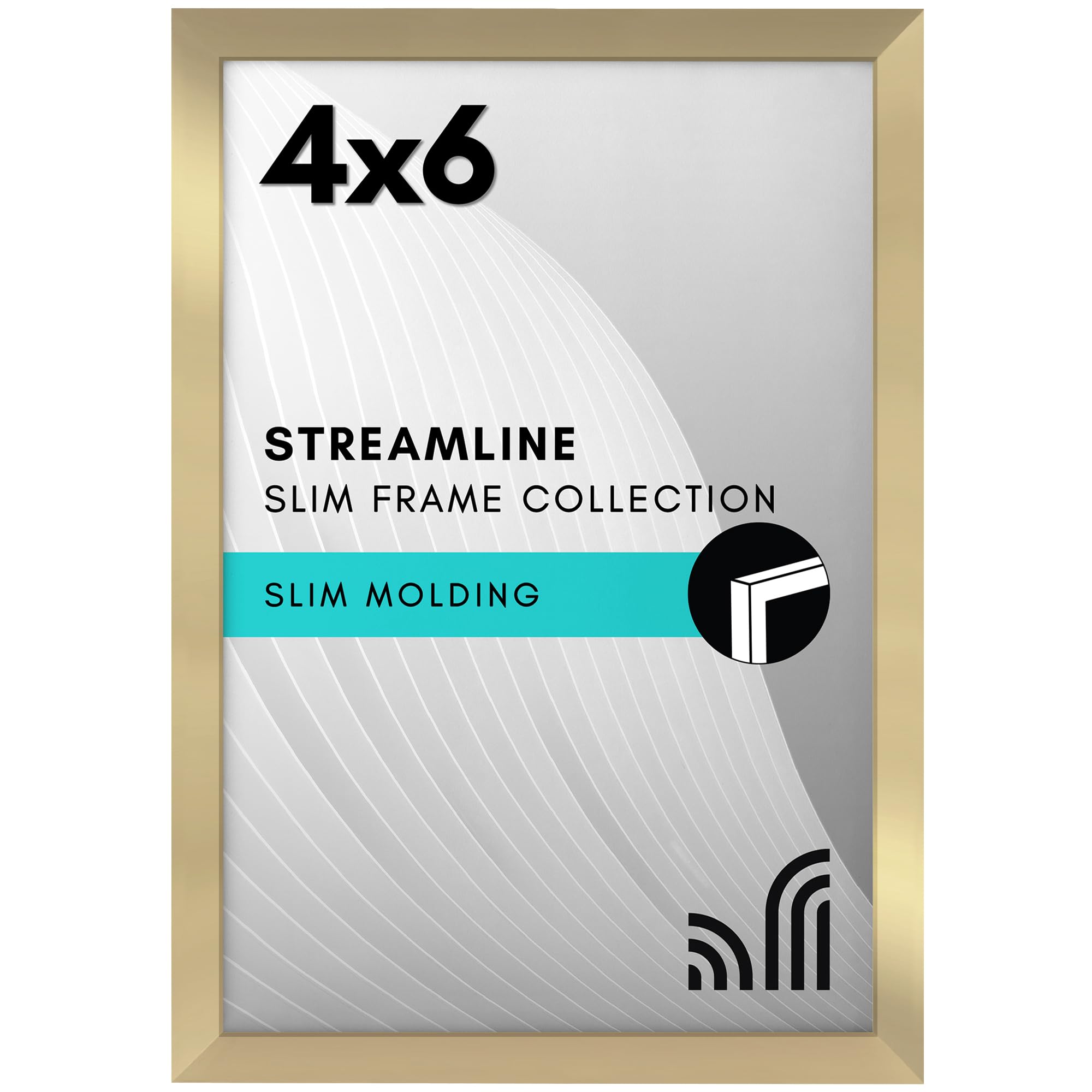 Americanflat 6x4 Photo Frame in Gold - Thin Border Photo Frame with Shatter Resistant Glass - Horizontal and Vertical Formats for Wall and Tabletop