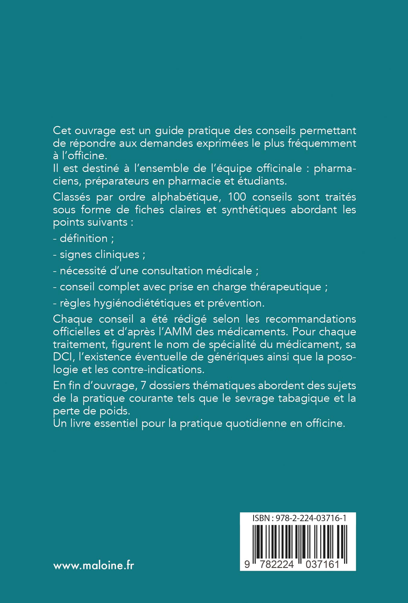 Conseils en pharmacie, 7e éd.: 100 fiches conseils