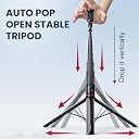 Kratos K15 Auto Open Long Selfie Stick Tripod Stand 69"/177cm, 360° Rotatable, One Piece Design Portable Travel Tripod for Vlog/Video Recording, Auto Pop Open for Hands-Free Photo & Live Video Shoot gallery image