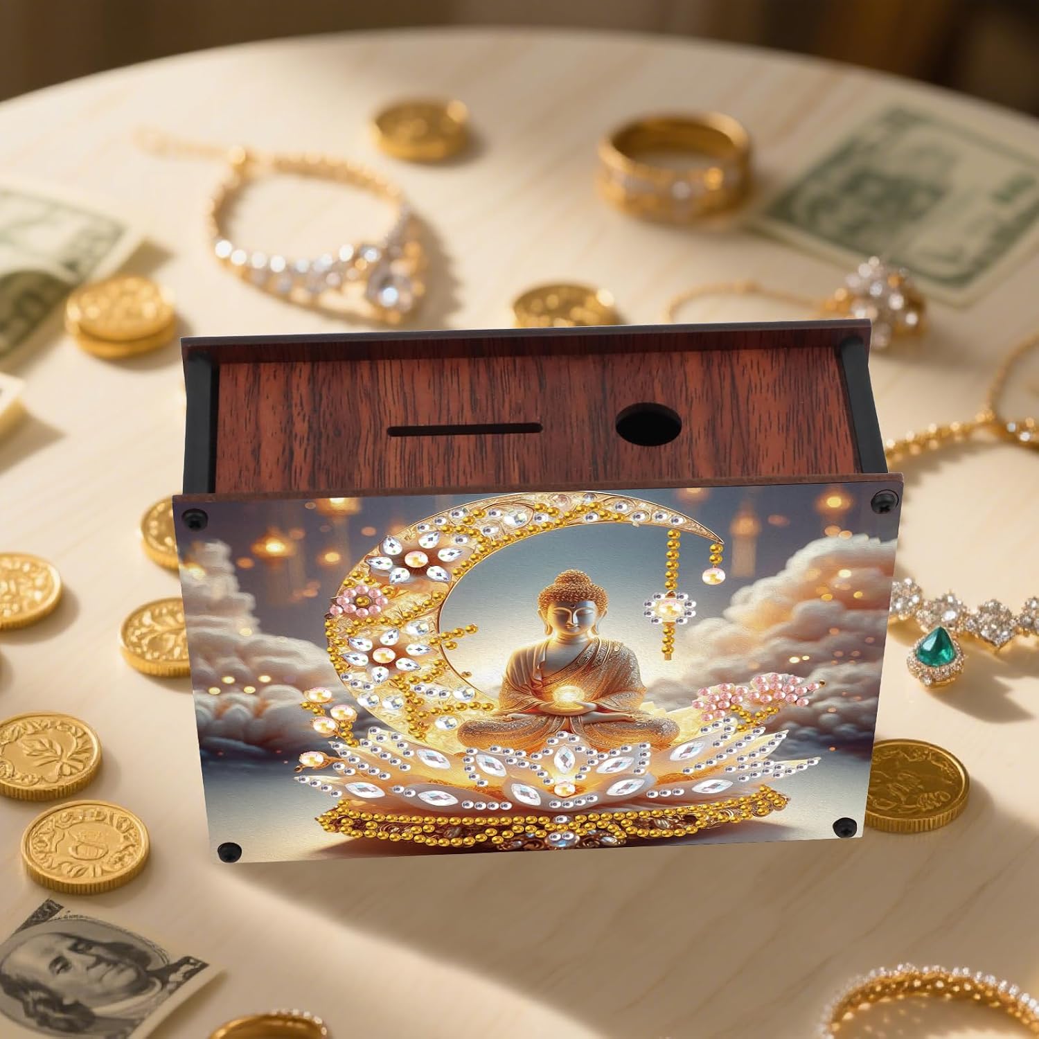 DIY Diamond Painting Money Box Kit, Religious Adult 5D Diamond Art Money Box, Creative Coin Diamond Art Storage Jar, Suitable for Birthdays, Christmas, Home Decor Handicraft Gifts image 5