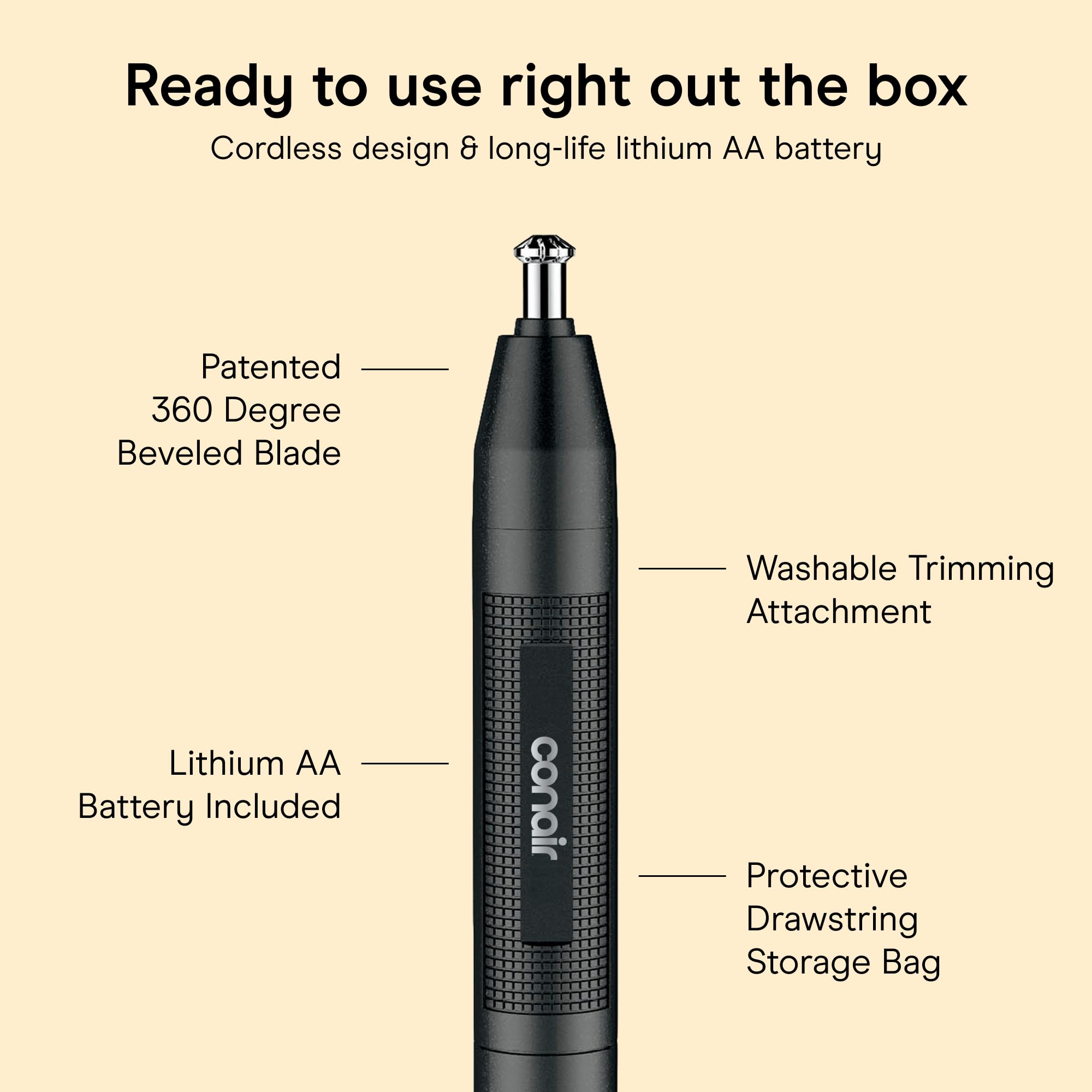 ConairMAN Cordless Ear & Nose Hair Trimmer -4