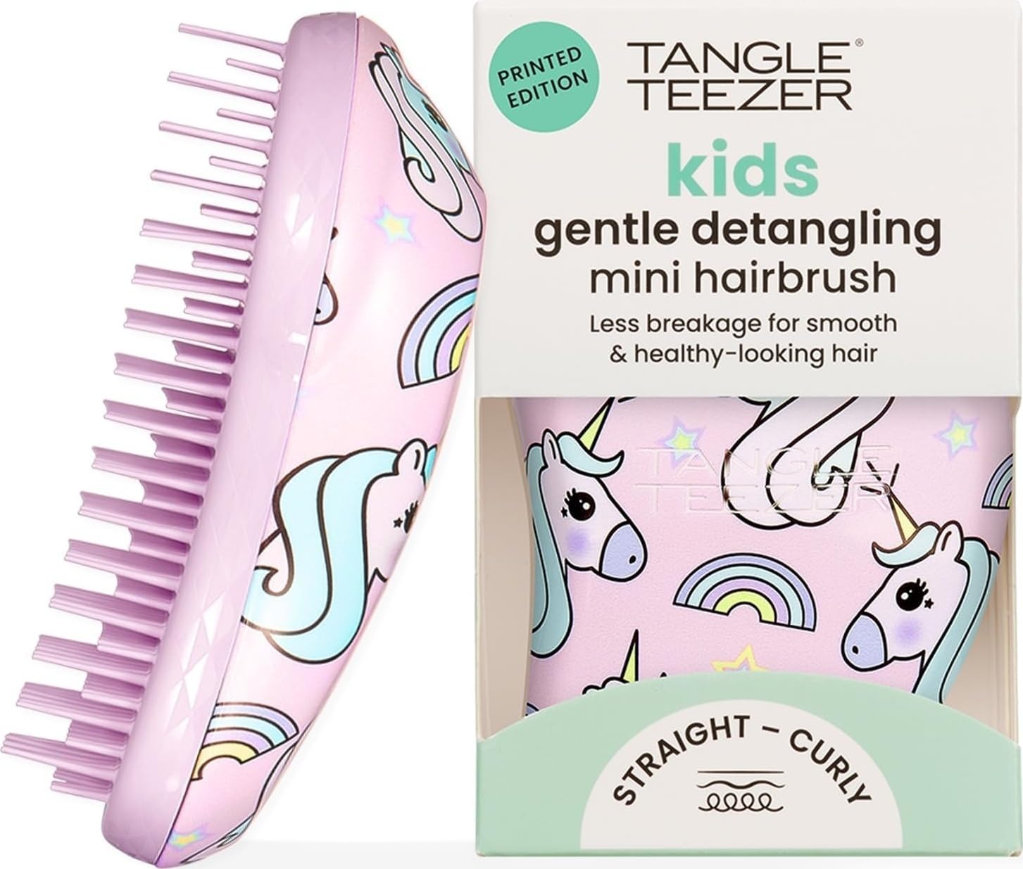 Tangle Teezer Mini Original Hairbrush - For Wet & Dry Hair - Detangling Brush for All Hair Types - Perfect Brush For Kids & Travel - Unicorn Magic