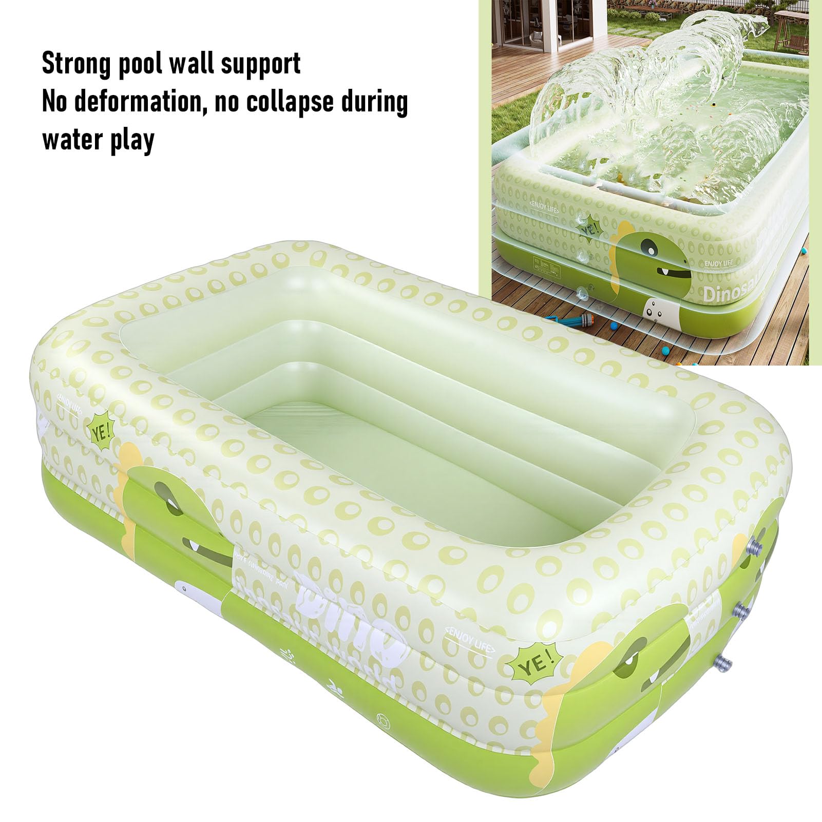 Pvc Ispessito Gonfiabile Dinosauro Piscina Per Bambini 1,8m