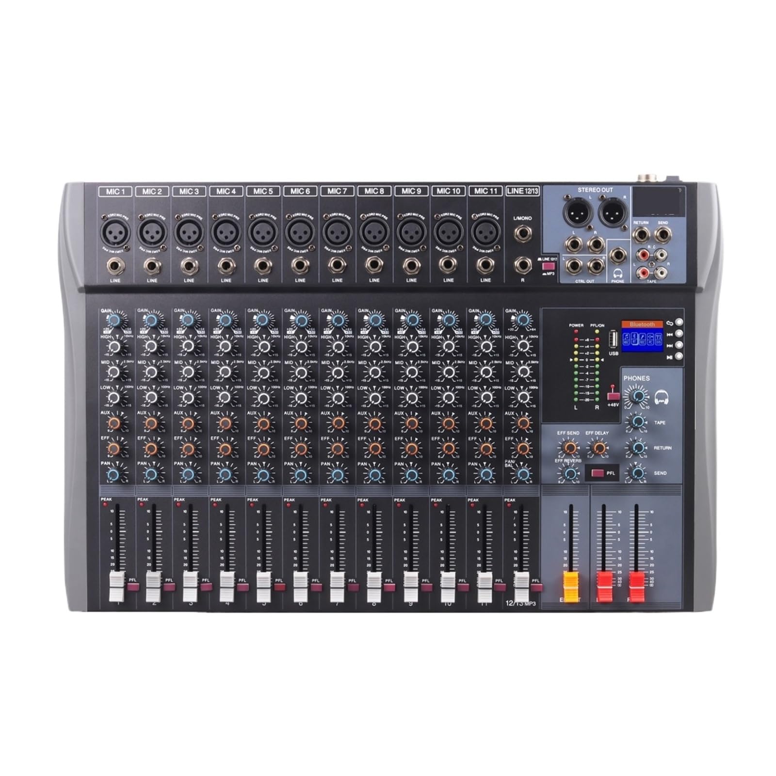 Mixer Audio Professionale Con Console DJ USB Bluetooth For Karaoke, Studio, Feste, Bar DJ