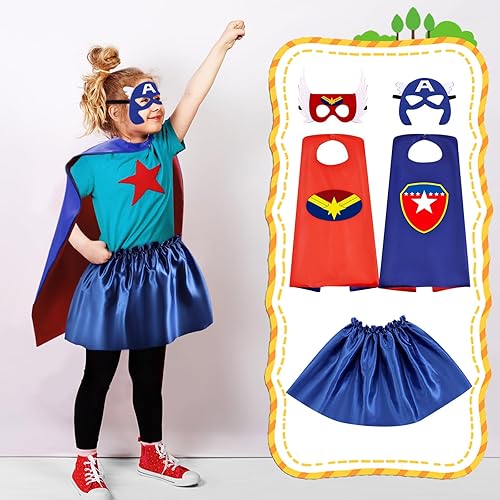 Miniatura 3 de Sea cat Capas de superhéroes para niños los niños se visten en Halloween con vestidos y pulseras como regalo para la fiesta de cumpleaños de la niña