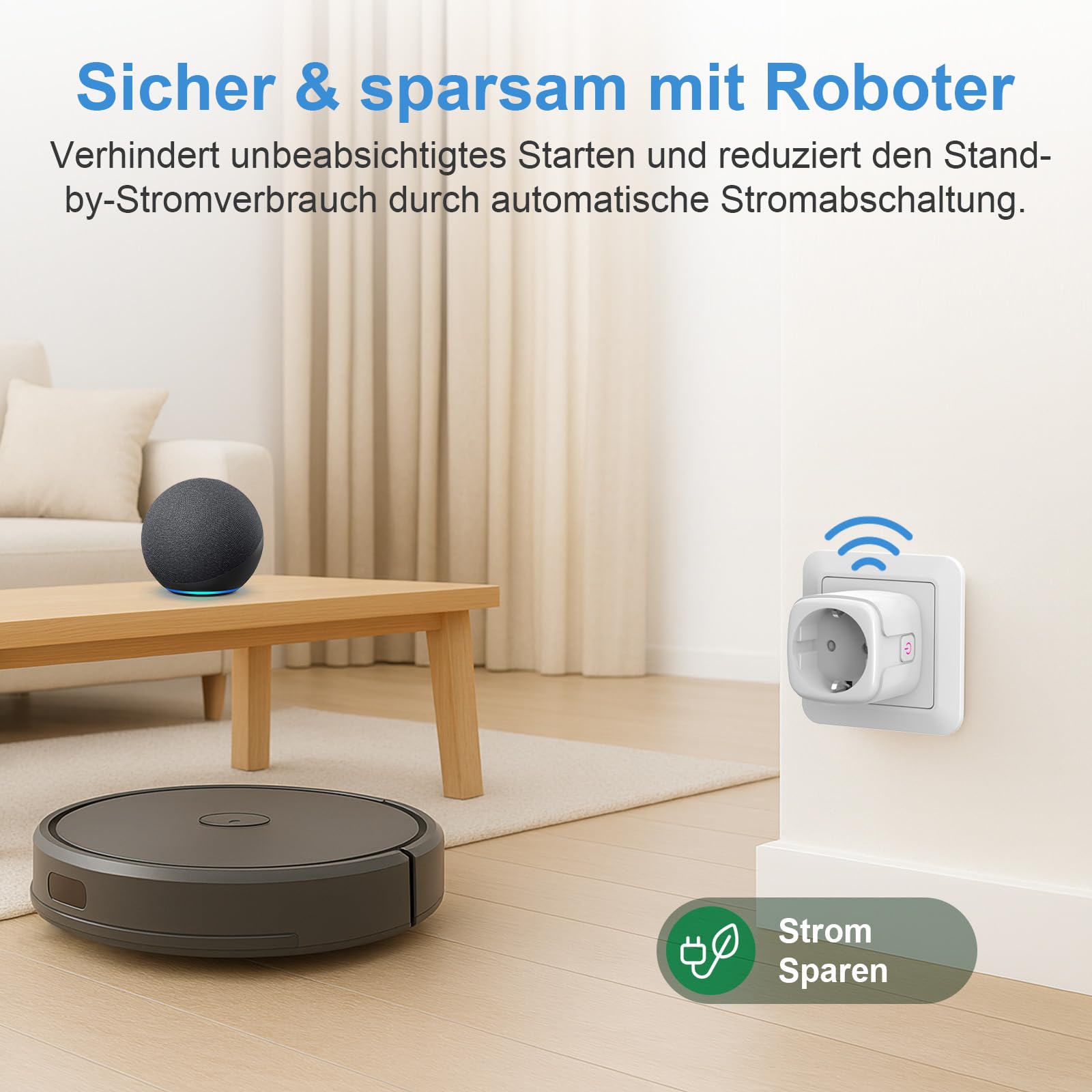 SURFOU Gniazdko Wi-Fi współpracuje z Alexa i Google Home, 2,4 GHz WiFi Smart Plug 16 A ze sterowaniem za pomocą aplikacji, programatorem czasowym, sterowaniem głosem, zdalnym dostępem, nie wymaga