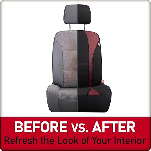 Miniatura 4 de DICKIES DuraSport Starsky - Fundas de asiento de camión de 2 piezas, resistentes al agua, para camiones, color negrorojo