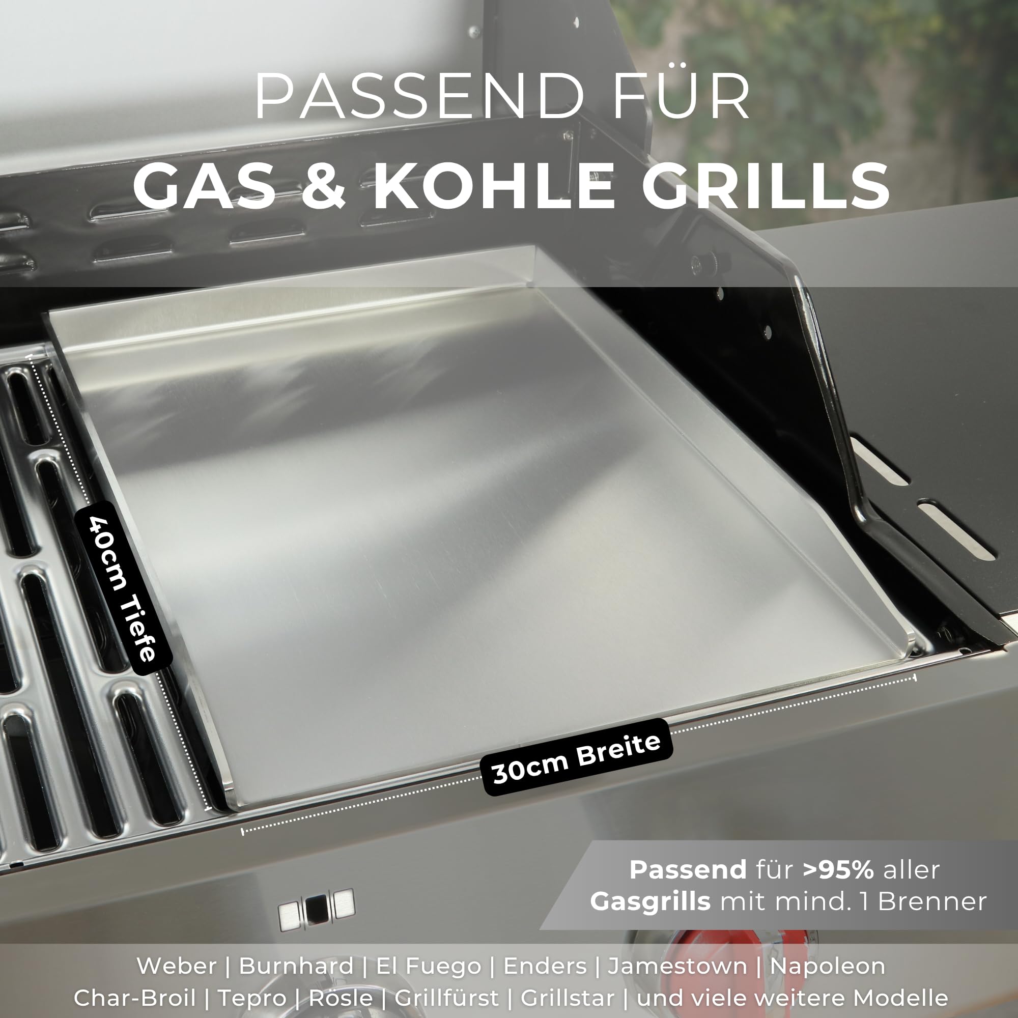 𝗛𝗔𝗩𝗘𝗡𝗛𝗔𝗨𝗦 Grillplatte Edelstahl [40x30cm] Set XXL mit umfassendem Smash Burger Zubehör | 6-teilig Premium Set Plancha, Burgerpresse, Burgerglocke& Grillspachtel I Smash Burger Set für Zuhause
