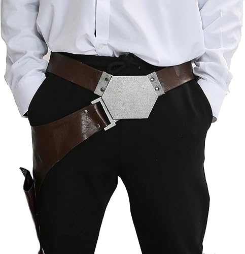 Xcoser Cinturón Han Solo para adultos Star Cosplay Wars funda de poliuretano ajustable 2016 Marrón