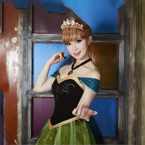 Miniatura 2 de Corona de princesa melocotón, disfraz de Rapunzel para mujer, tiara adulta y niña, tiara rosa, Vofler Aurora Princess Diaries Daisy Tangled