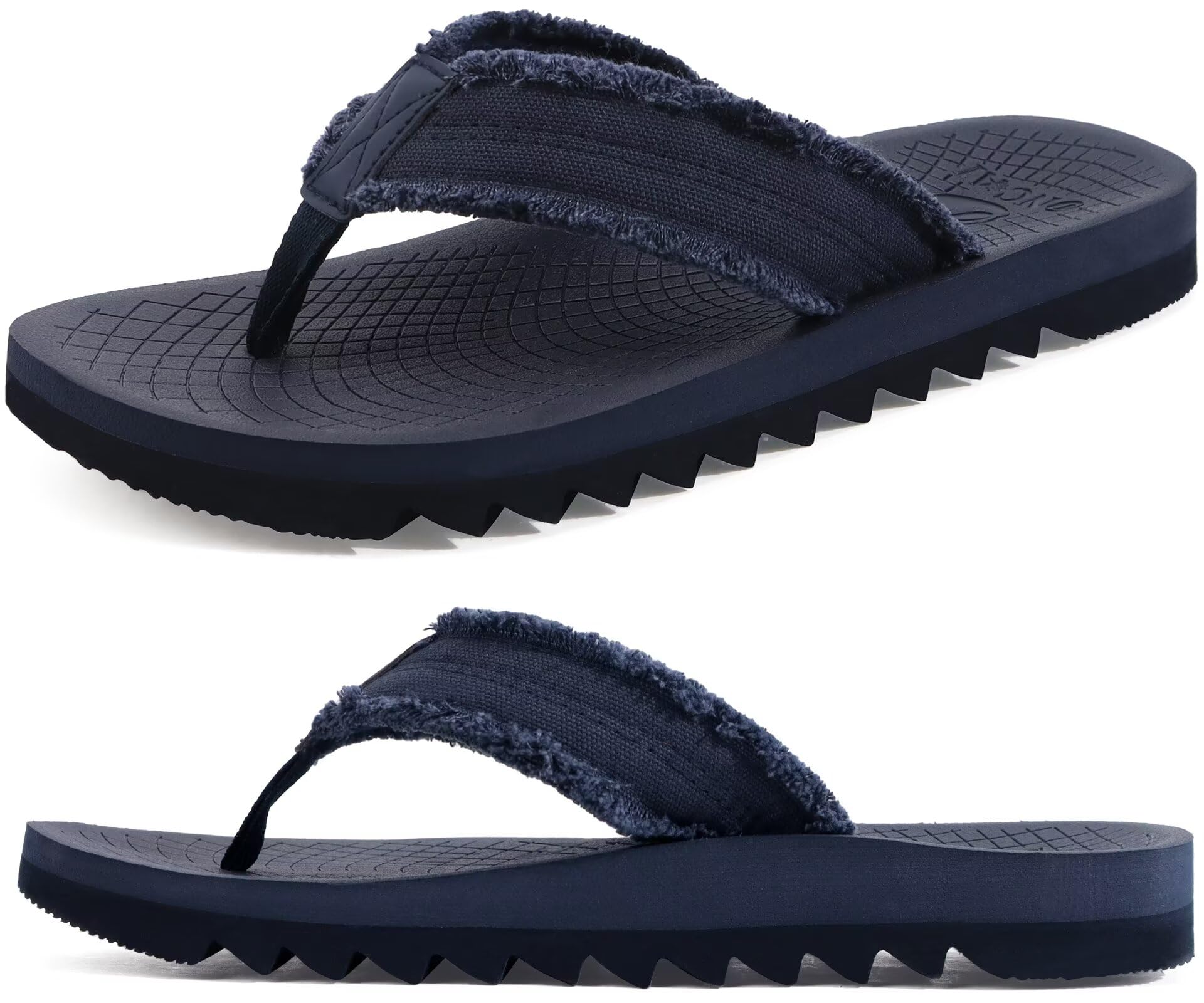 ONCAI Men's Rubber Flip Flops Trendy Summer Beach Pool Shower Sandals with Yoga Mat Non-slip Outdoor Cushion Soles