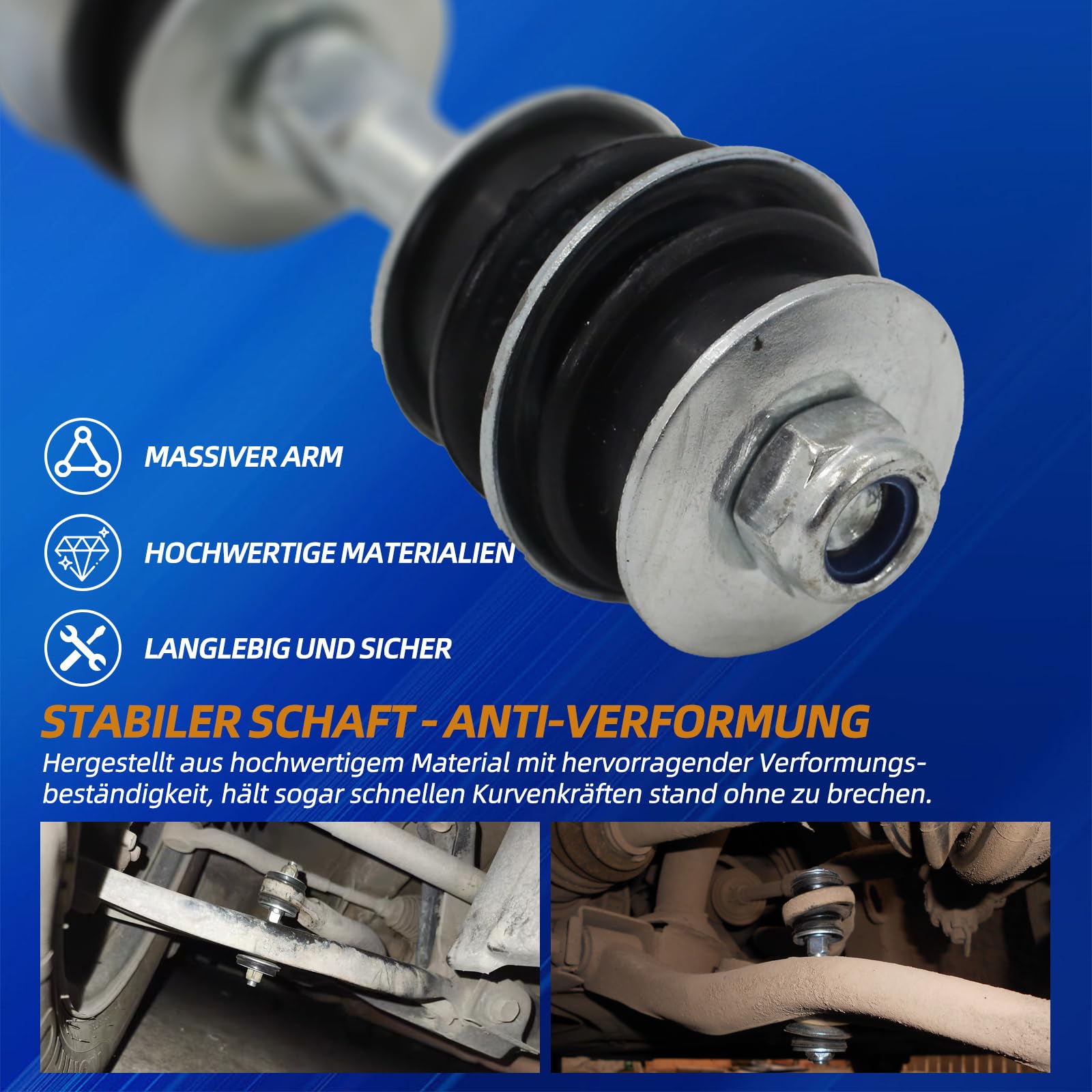 2x Barres stabilisatrices adaptées pour Citroën C1Mk1/Mk2, Peugeot 107/108, Toyota Aygo/Yaris, robustes et durables