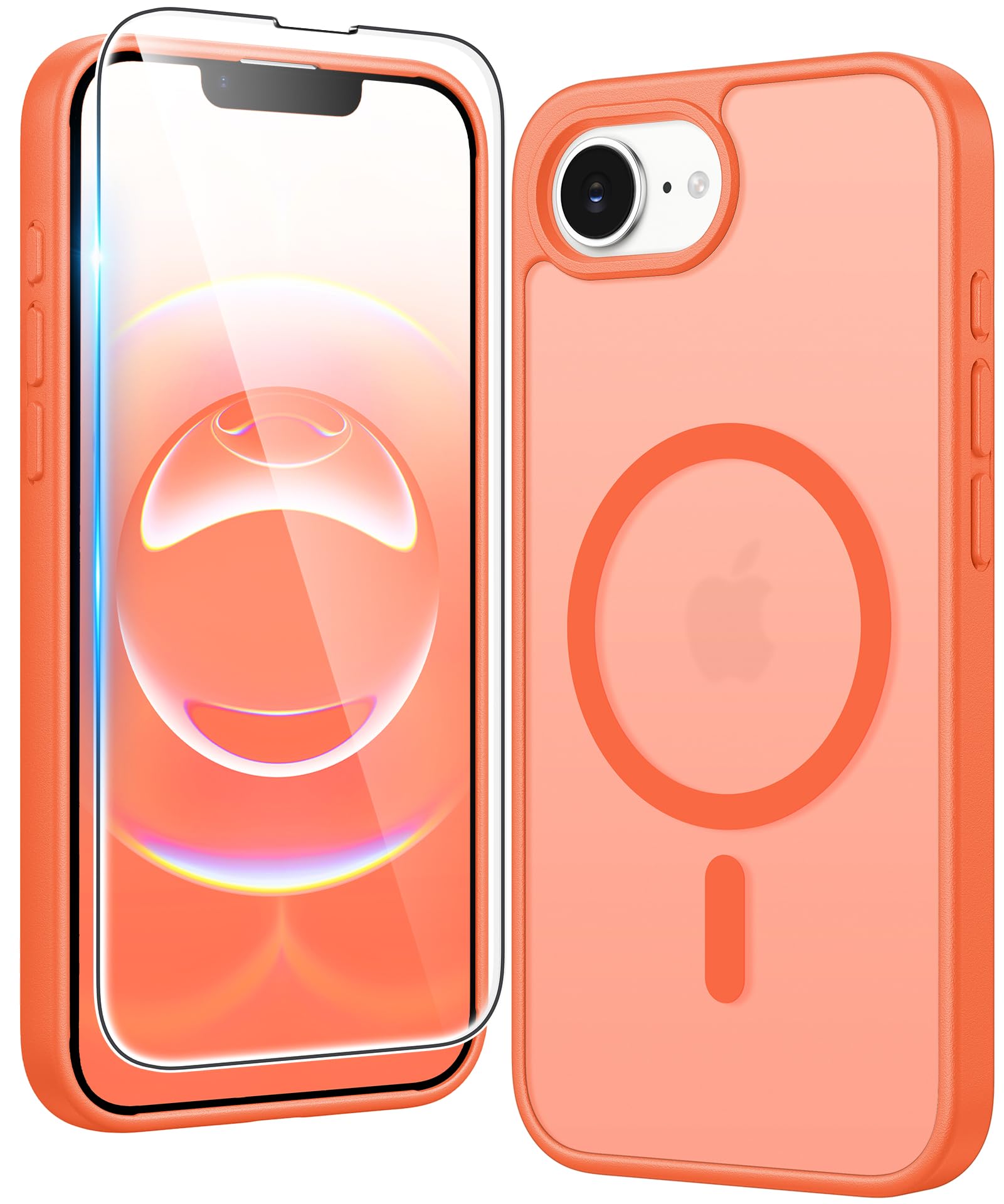 FNTCASE for iPhone 17e/16e Case Compatible with Magsafe Matte Phonecase | Screen Protector, Military Grade Drop Protection, Slim Magnetic Phone Cases, Shockproof Bumper, Transparent Cell Cover