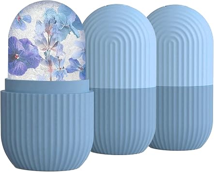 3pcs Ice Roller for Face Eyes Women Facial Depuffer,Skin Care,Ice Pack Neck Massager,Cooling &Smoothing,Beauty Essentials Blue