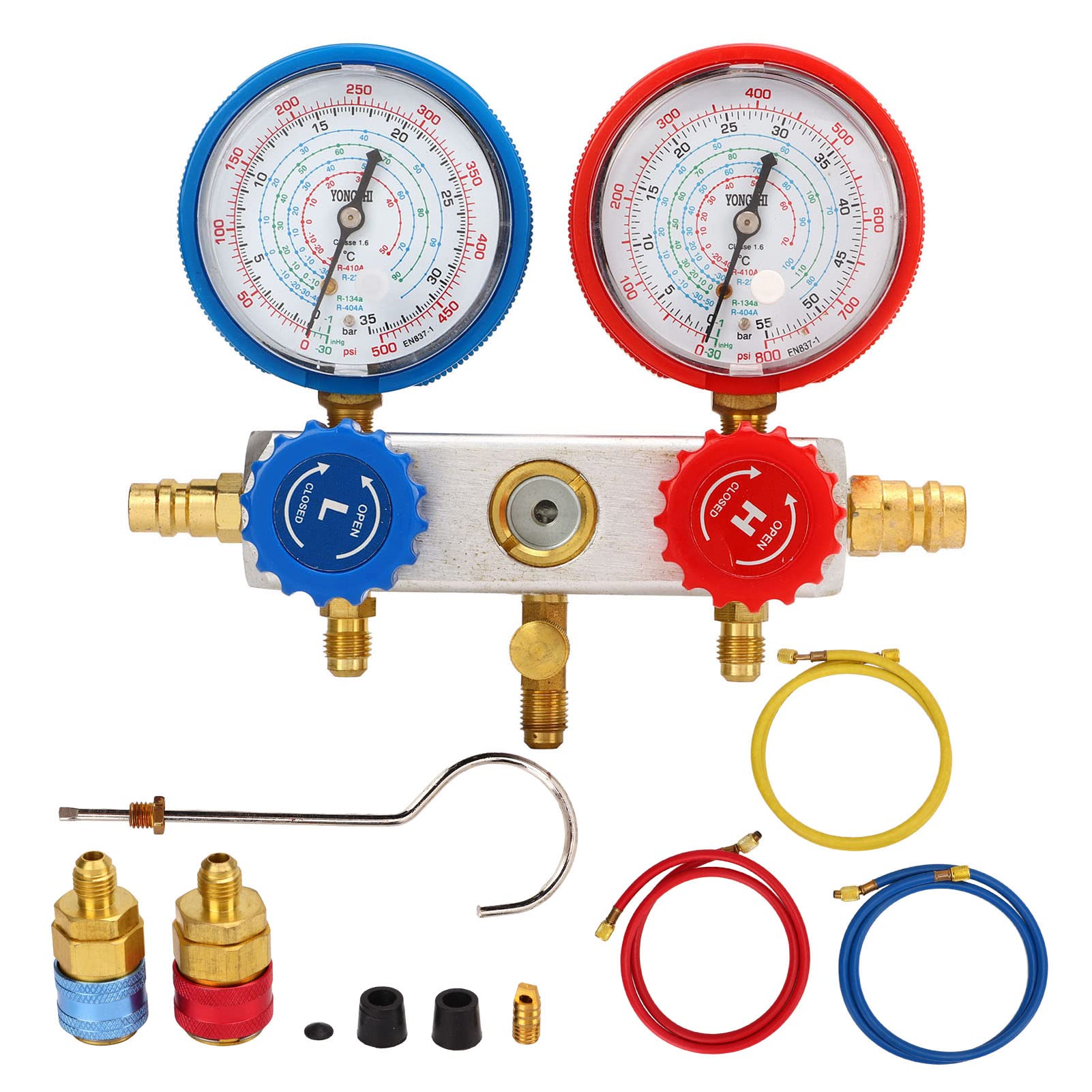 Buy Manifold Gauge Set, 3 Way AC 4000PSI 800PSI Diagnostic Manifold