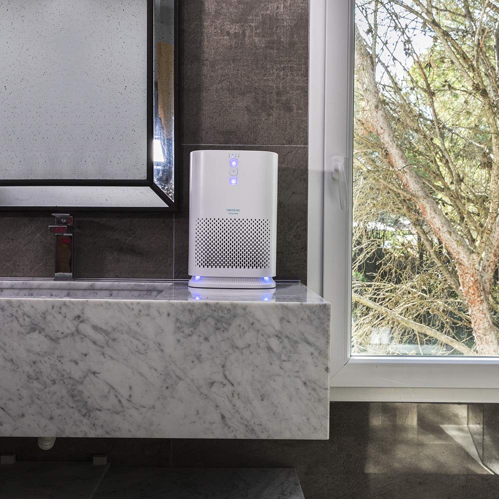 Cecotec TotalPure Connected 1000 Handy Air Purifier 60 CADR, Filtraggio a 3 stadi, Copertura 25 m3, Ionizzatore, 3 Velocità, Timer, Potenza 25 W