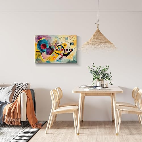 Miniatura 547 de Lienzo artístico para pared, pinturas de arte abstracto, fantasía azul, grafiti colorido sobre fondo blanco; decoración artística moderna para sala