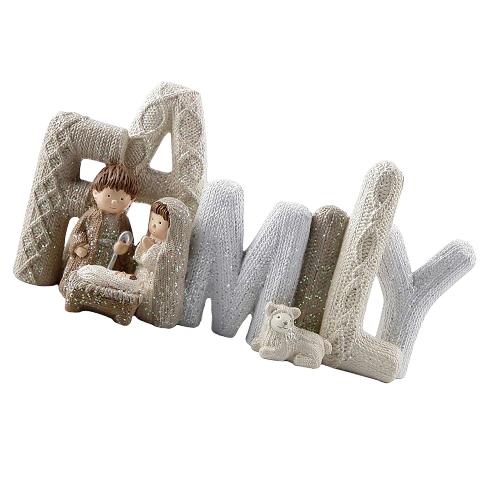 Limtula Resin Nativity Display with Holy Family and Love Statue for Winter Home Decoration Religious Inspiration Holy Statue Resin Nativity Set