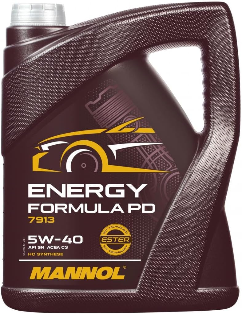 Mannol 5 Litre Energy Formula PD 5W-40 Engine Oil 7913 API SN ACEA C3 Universal Fully Synthetic Ester Technology