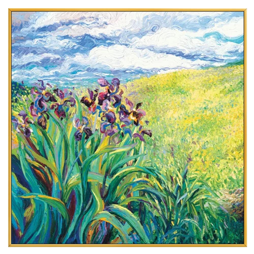 Peinture à l'huile faite main pour illuminer un mur sombre avec feuille d'or Van Gogh
