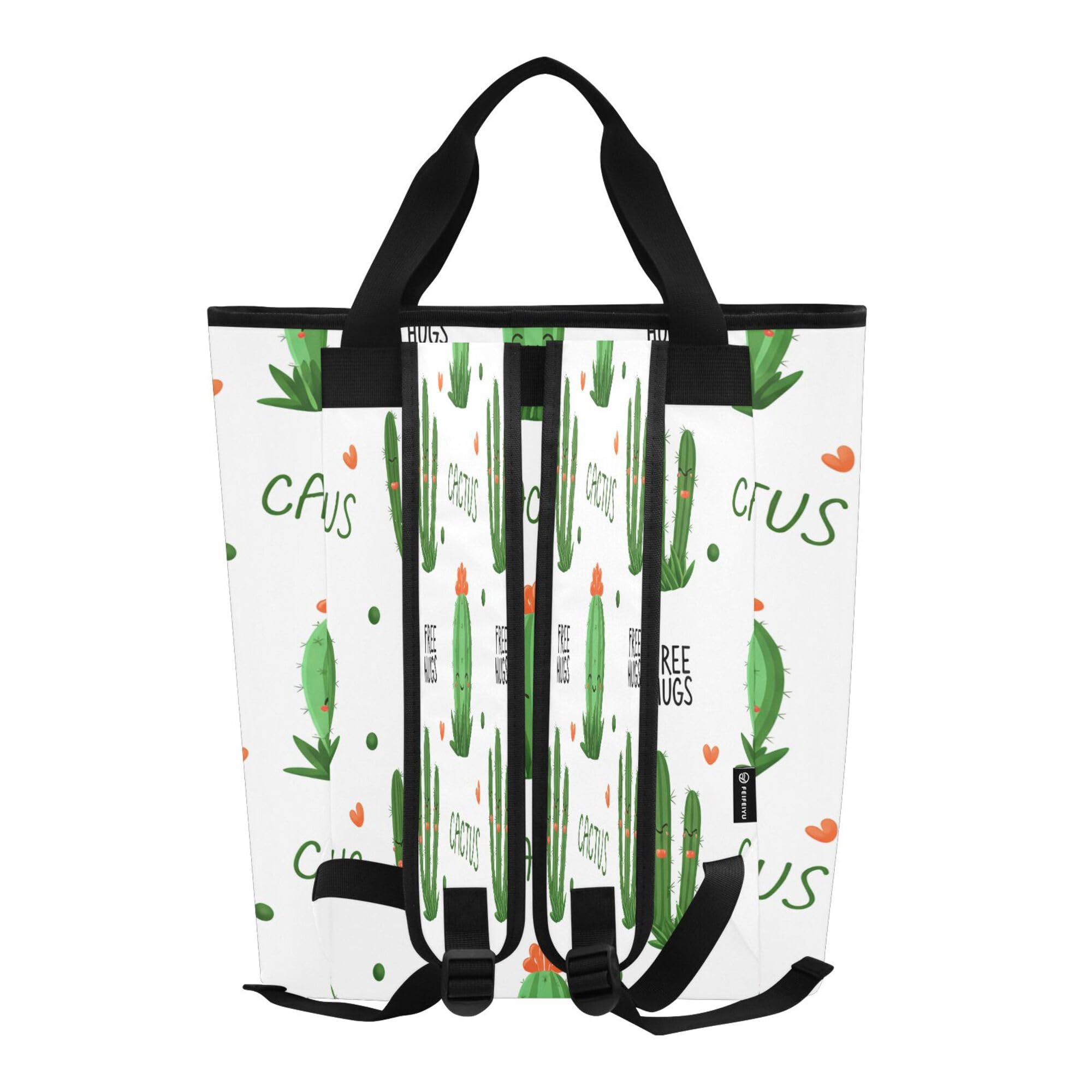 PYBUG Cute Cactuses Reusable Insulated Backpack 36 Cans,Large Leakproof Portable Cooler Tote Organizer for Office Picnic Hiking Beach BBQ